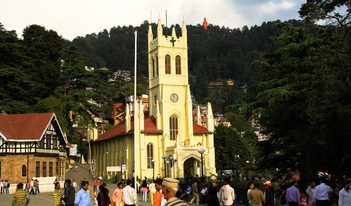 Praying at Christ Church, Shimla